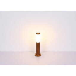 Luminosa Lighting Luminosa Boston Pir Outdoor Pedestal Light Wood Look Ip44 1X E27 Dawn Dusk Sensor - thumbnail 4