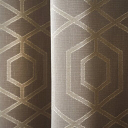 Curtina Camberwell Modern Geo Jacquard Stone Eyelet Curtains - thumbnail 3