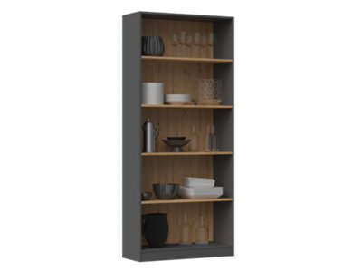 R80 Tall Bookcase Anthracite Artisan Oak - image 1