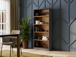 R80 Tall Bookcase Anthracite Artisan Oak - thumbnail 2