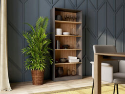 R80 Tall Bookcase Anthracite Artisan Oak - thumbnail 3