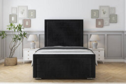 "Sloomy Ashford Black Naples Bed Frame With 50"" Upholstered Headboard 5' King" - thumbnail 1