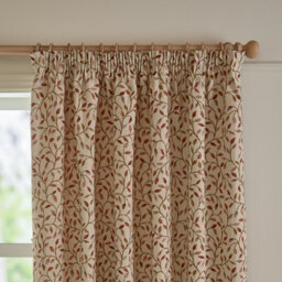 Voyage Maison Voyage Cervino Leaf Jacquard Pencil Pleat Curtain Pair, Rednut, (W) 229Cm X (D) 183Cm - thumbnail 3