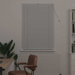 Berkfield Window Blind With Curtains Manual White Aluminium - thumbnail 3