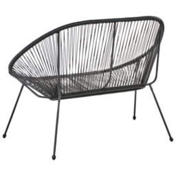 Beliani Garden Bench Acapulco Ii 113 Cm Pe Rattan Black - thumbnail 6