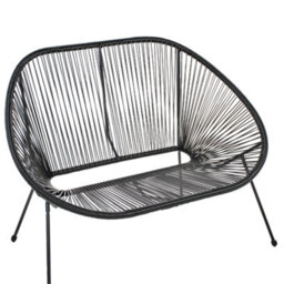 Beliani Garden Bench Acapulco Ii 113 Cm Pe Rattan Black - thumbnail 7