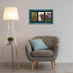 AK Frames 40X20Cm Navy Blue Modern Multi Photo Frame With Black Mount - Holds 3 Apertures (3X) 6X4 Photos - thumbnail 3