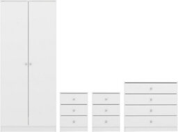 Seconique Denver 2 Door Wardrobe Bedroom Set - White Gloss - thumbnail 2