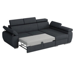 Boston Mini Premium Right Hand Corner Sofa Bed Dark Grey Corduroy Upholstery With Storage And Bonell Spring Support - thumbnail 3