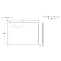 Affine 1700 X 750mm Double Ended Square Bath Side & End Panels White Acrylic Bathroom - thumbnail 8