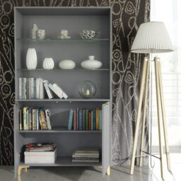 Creative Furniture Tide Crest Display Cabinet 175Cm - Modern Fluted Design In Dark Grey - thumbnail 7