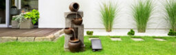 Teamson Home Garden Outdoor Water Feature, Solar Powered Water Fountain, 4-Tier Cascading Bowl Design, With Led Lights - thumbnail 8