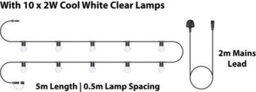 Eagle Connect Festoon Black Rubber Ip44 5M/10X2W Cool White Clear Lamps - thumbnail 2