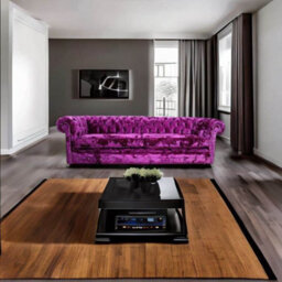Chesterfield Crystal 4 Seater Lustro Glamour Pink Velvet Fabric Sofa In Classic Style - thumbnail 2