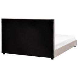 Beliani Bed Velvet Rouen 180 X 200 Cm (Eu Super King) Taupe - thumbnail 5