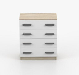 Arte Modern Oak Sonoma And White Chest H930mm W800mm D400mm - Grey Handles For Contemporary Spaces - thumbnail 2