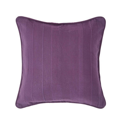 Homescapes Cotton Rajput Ribbed Purple Cushion Cover, 45 X 45 Cm - image 1