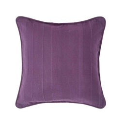 Homescapes Cotton Rajput Ribbed Purple Cushion Cover, 45 X 45 Cm - thumbnail 1