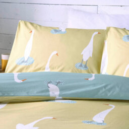 Fusion Puddles The Duck Easy Care Yellow Reversible Duvet Cover Set - thumbnail 3