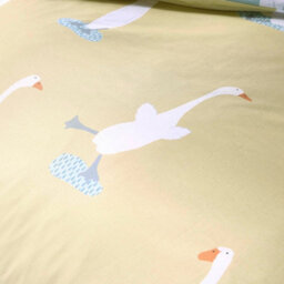 Fusion Puddles The Duck Easy Care Yellow Reversible Duvet Cover Set - thumbnail 4