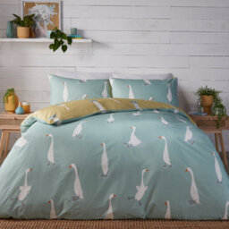 Fusion Puddles The Duck Easy Care Yellow Reversible Duvet Cover Set - thumbnail 5