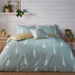 Fusion Puddles The Duck Easy Care Yellow Reversible Duvet Cover Set - thumbnail 6
