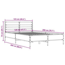 Berkfield Bed Frame Without Mattress Brown Oak 120X200 Cm - thumbnail 9