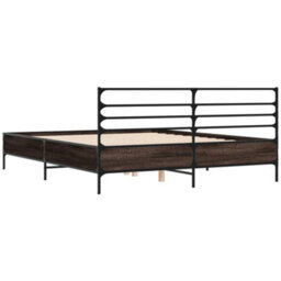 Berkfield Bed Frame Without Mattress Brown Oak 120X200 Cm - thumbnail 6