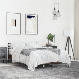 Berkfield Bed Frame Without Mattress Brown Oak 120X200 Cm - thumbnail 1