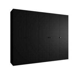 Arte Parma I 250Cm Black Hinged Door Wardrobe - Statement Storage With Sleek Urban Appeal - thumbnail 2