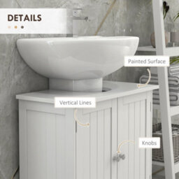 Homcom Basin Sink Vanity Cabinet Toilet Bathroom Shelf Door Storage Wooden - thumbnail 6