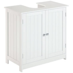 Homcom Basin Sink Vanity Cabinet Toilet Bathroom Shelf Door Storage Wooden - thumbnail 2