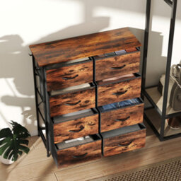 Homcom Fabric Chest Of Drawers, 8 Drawer Dresser For Bedroom, Rustic Brown - thumbnail 8