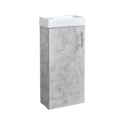 Homestylestore 400mm Concrete Grey Bathroom Vanity Unit With Basin - thumbnail 1