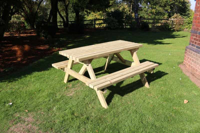 Churnet Valley Garden Furniture Ltd Churnet Valley Deluxe Wooden Garden Picnic Table (150Cm) - image 1