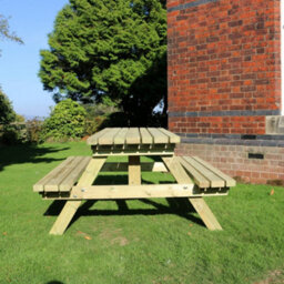 Churnet Valley Garden Furniture Ltd Churnet Valley Deluxe Wooden Garden Picnic Table (150Cm) - thumbnail 3