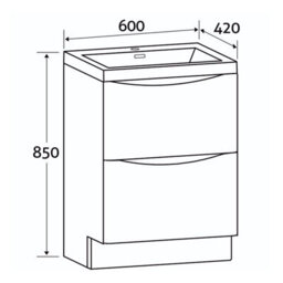 Plum&clay Eden Gloss White Floorstanding Vanity Unit With Round Resin Basin (W)640mm - thumbnail 9