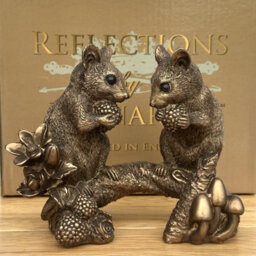 Animal Crackers Two Mice On Branch With Berries Figurine From The Leonardo Reflections Bronzed Range, Gift Boxed - thumbnail 6