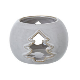 Hill Interiors Ceramic Christmas Tree Tealight Holder White (One Size)