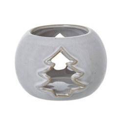 Hill Interiors Ceramic Christmas Tree Tealight Holder White (One Size) - thumbnail 2