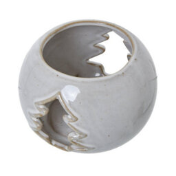Hill Interiors Ceramic Christmas Tree Tealight Holder White (One Size) - thumbnail 3