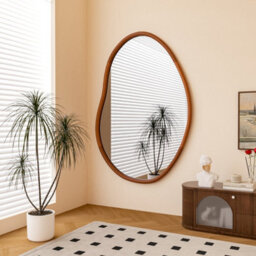 Artloge 110 X 74Cm Large Irregular Wooden Framed Wall Mirror Asymmetrical Unique Hanging Loft Style - thumbnail 8