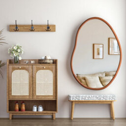 Artloge 110 X 74Cm Large Irregular Wooden Framed Wall Mirror Asymmetrical Unique Hanging Loft Style - thumbnail 4