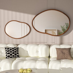Artloge 110 X 74Cm Large Irregular Wooden Framed Wall Mirror Asymmetrical Unique Hanging Loft Style - thumbnail 9