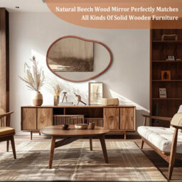 Artloge 110 X 74Cm Large Irregular Wooden Framed Wall Mirror Asymmetrical Unique Hanging Loft Style - thumbnail 5