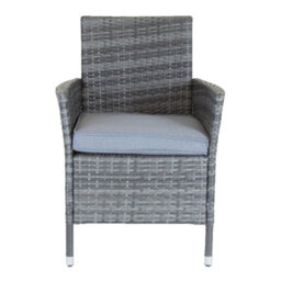 Charles Bentley Garden Outdoor Pair Of Rattan Dining Chairs Grey - thumbnail 5