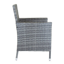 Charles Bentley Garden Outdoor Pair Of Rattan Dining Chairs Grey - thumbnail 6