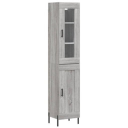 Berkfield Highboard Grey Sonoma 34.5X34X180 Cm Engineered Wood - thumbnail 2
