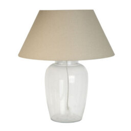 Pagazzi Lighting Pagazzi Maxwell Natural Linen Shade And Glass Table Lamp - thumbnail 4