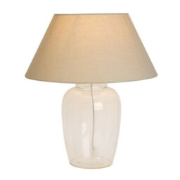 Pagazzi Lighting Pagazzi Maxwell Natural Linen Shade And Glass Table Lamp - thumbnail 3